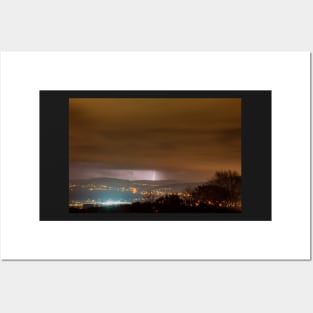 Lightning over Swansea Valley Posters and Art